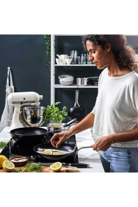Alu Magn Wok Tava 28 Cm Mat Siyah - 2