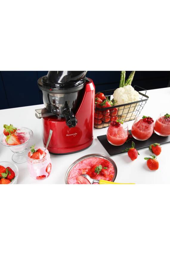 Kuvings B1700DR Whole Slow Juıcer Coldpress Soğuk Sıkım Katı Meyve Sebze Sıkacağı - Koyu Kırmızı - 4
