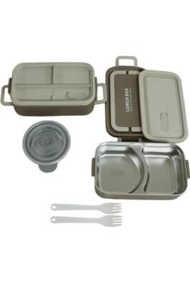 Bento Dikdörtgen Lunch Box Yemek Termosu Vizon 2000 ml - 2
