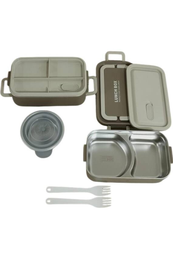 Bento Dikdörtgen Lunch Box Yemek Termosu Vizon 2000 ml - 2