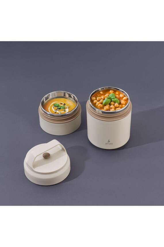 Bento Katlı Lunch Box Beige 620 ml - 1