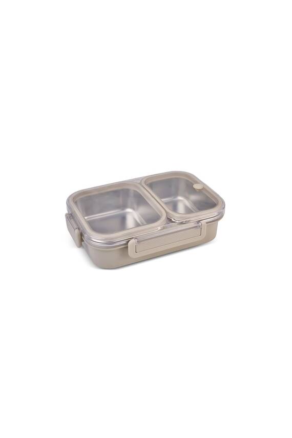 Bento Lunch Box 2 Bölmeli Beige - 2