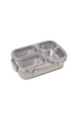 Bento Lunch Box 3 Bölmeli Beige - 2