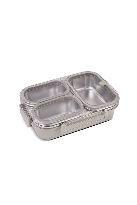 Bento Lunch Box 3 Bölmeli Beige - 2