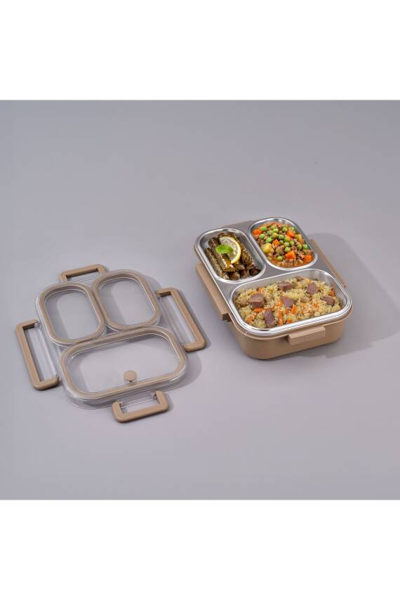 Bento Lunch Box 3 Bölmeli Haki - 1