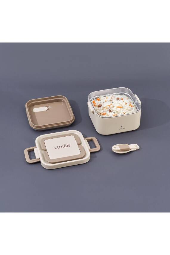 Bento Lunch Box Beige 920Ml - 1