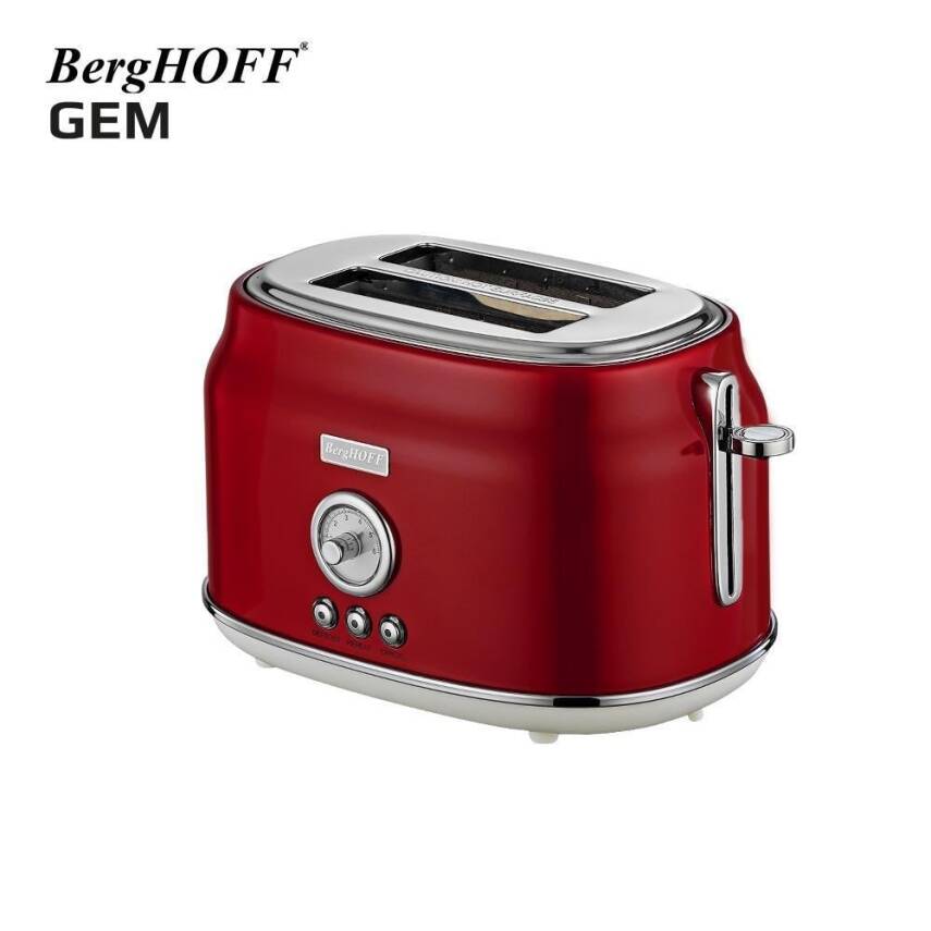Berghoff 7950040 GEM RETRO Kırmızı İki Dilim Ekmek Kızartma Makinesi - 1