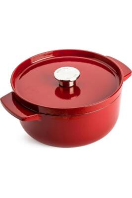 Cc006057-001 3.3 Litre 22 Cm. Döküm Demir Tencere - Kırmızı - 1