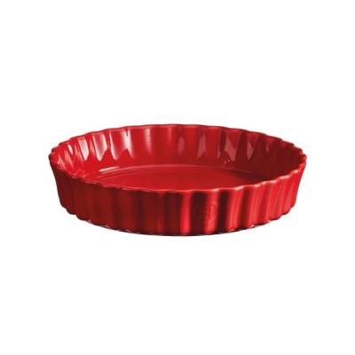 Emile Henry 346028 Yuvarlak 28 cm Kırmızı Tart ve Börek Fırın Kabı - 1