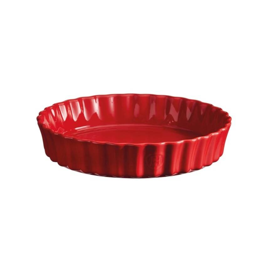 Emile Henry 346028 Yuvarlak 28 cm Kırmızı Tart ve Börek Fırın Kabı - 1