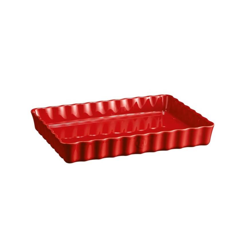 Emile Henry 346038 Dikdörtgen 33x24 cm Kırmızı Tart ve Börek Fırın Kabı - 1