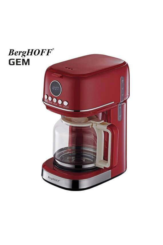 Berghoff 7950402 GEM RETRO 15 bardak Kırmızı Filtre Kahve Makinesi - 1