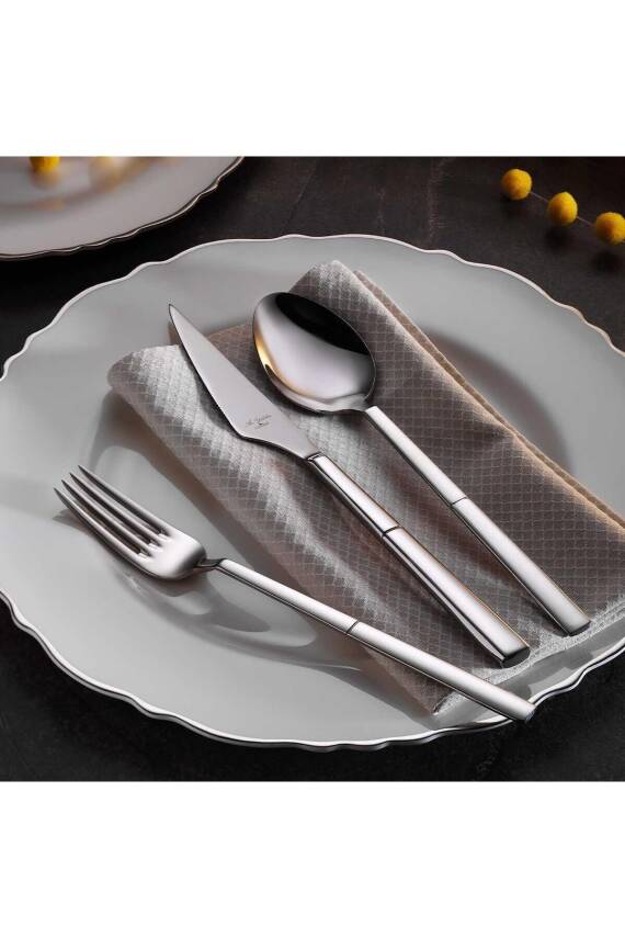 Gusto Prestige Mat 89 Parça 12 Kişilik Çatal Kaşık Bıçak Takımı - 1