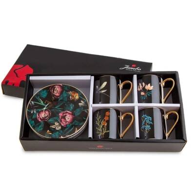 Jumbo 1000024958001 Black Garden 4'lü Multicolor Kahve Fincanı - 2