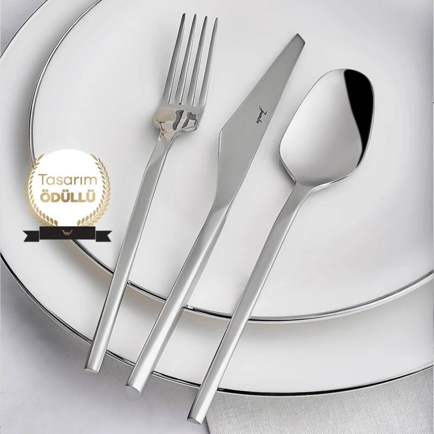Jumbo 5100 Quartz 12 Kişilik 84 Parça Mat Çatal Kaşık Bıçak Takımı - 2