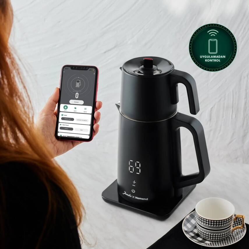 Jumbo x Homend Royaltea Cooltouch 1792H Dokunmatik Çelik Çay Makinesi Siyah - 6