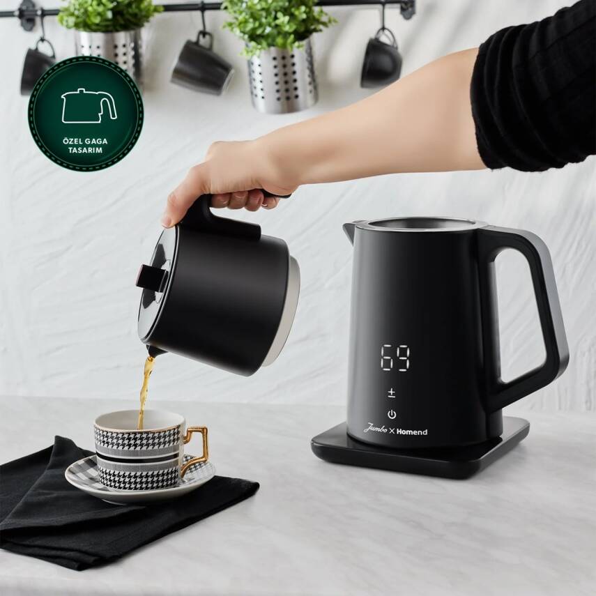 Jumbo x Homend Royaltea Cooltouch 1792H Dokunmatik Çelik Çay Makinesi Siyah - 7