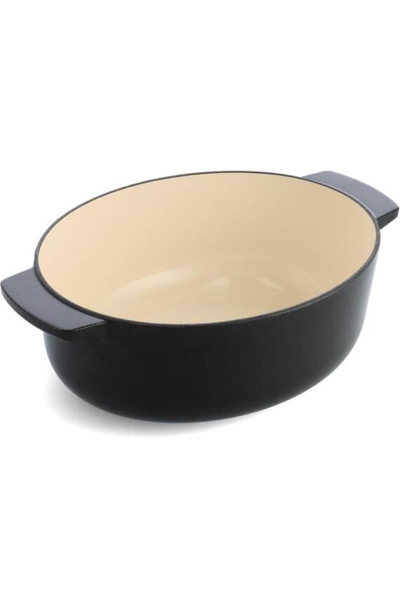 Kapaklı Oval Döküm Demir Tencere 30 cm 5.6 L Onyx Black - 2