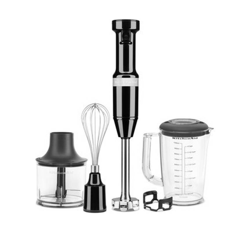 KitchenAid 5KHBV83EOB 180 Watt Parlak Siyah El Blender Seti - 1