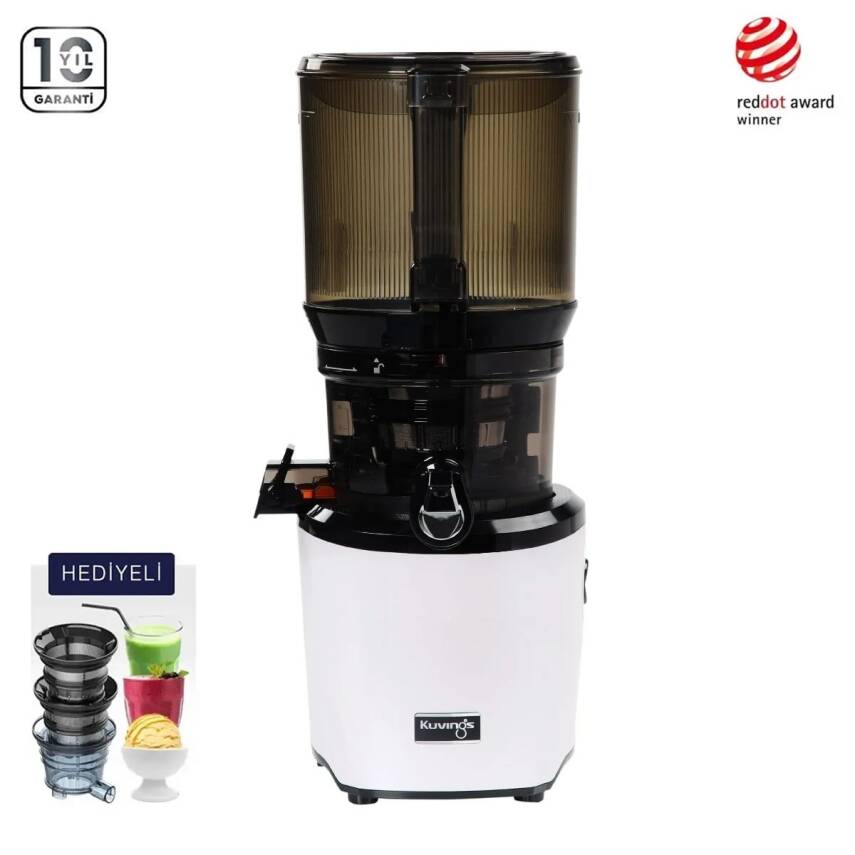 Kuvings AUTO10 MATT WHİTE KHS-2571CE Hands-Free Yavaş Meyve Sıkacağı BEYAZ - 1