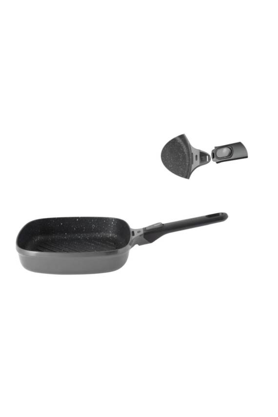 Marka Gem Stay Cool 24 Cm Çıkarılabilir Saplı Gri Kare Izgara Tava - 1