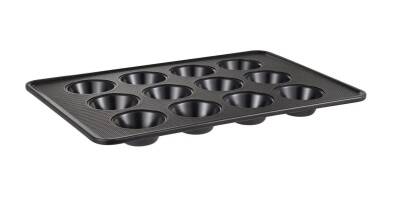 MasterPro BGMP-7331 Karbon Çelik 12 Oluklu Muffiin Fırın Tepsisi 42,3x29,8x2,7 cm - 1