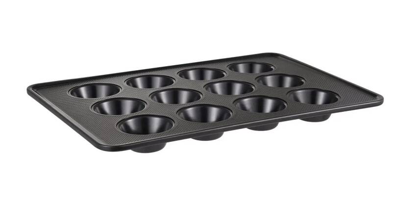 MasterPro BGMP-7331 Karbon Çelik 12 Oluklu Muffiin Fırın Tepsisi 42,3x29,8x2,7 cm - 1