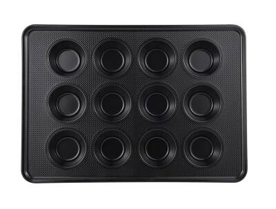 MasterPro BGMP-7331 Karbon Çelik 12 Oluklu Muffiin Fırın Tepsisi 42,3x29,8x2,7 cm - 2
