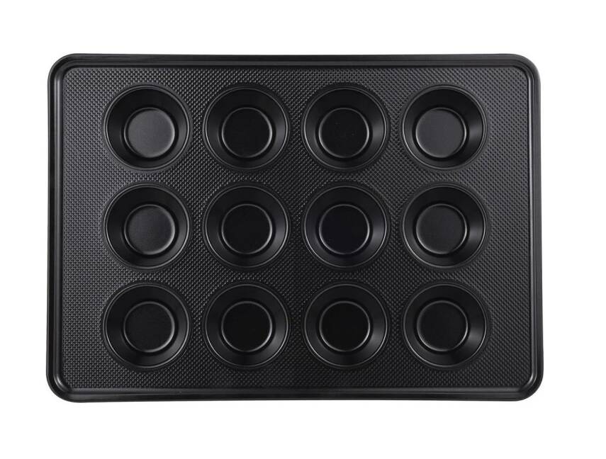 MasterPro BGMP-7331 Karbon Çelik 12 Oluklu Muffiin Fırın Tepsisi 42,3x29,8x2,7 cm - 2
