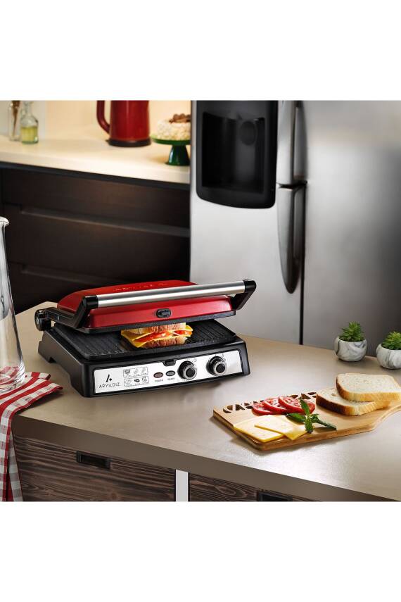 Multi Grill Tost Makinesi Kırmızı - 1