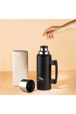 Nature Camp Taşınabilir Termos Siyah 1,5 Litre - 1