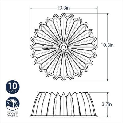 Nordicware 85777 Brillance Bundt Kek Kalıbı - 5 Cup Gold - 3