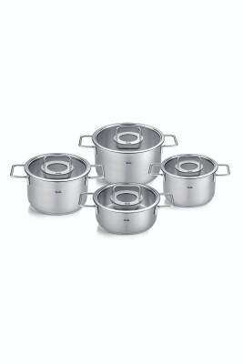 Fissler Pure Collection 8 Parça Cam Kapak Çelik Tencere Seti - 1