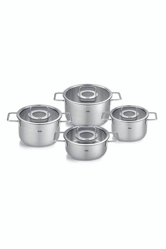 Fissler Pure Collection 8 Parça Cam Kapak Çelik Tencere Seti - 1