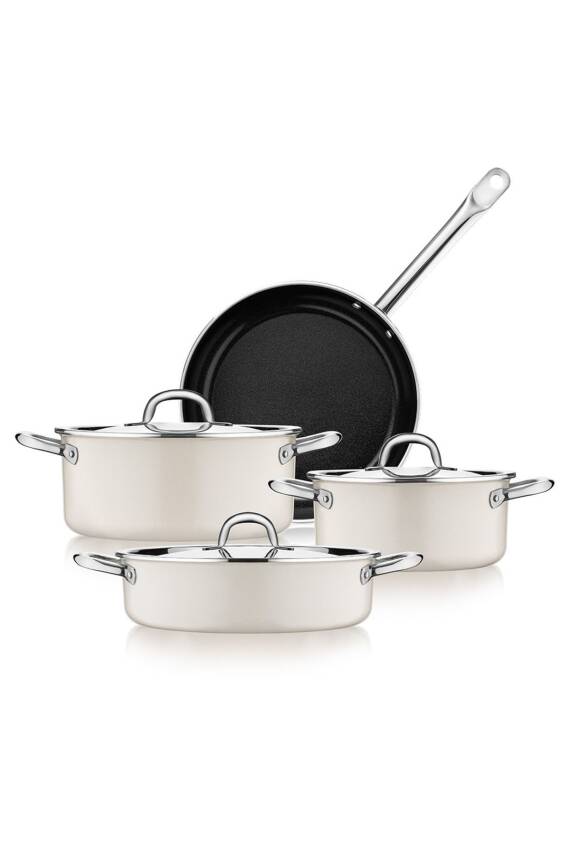 Jumbo Swiss Crystal Krem 7 Parça Tencere Seti - 1