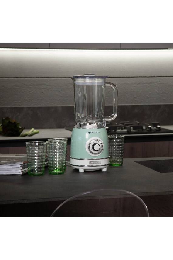 Vintage Kettle, Ekmek Kızartma Makinesi Ve Cam Blender 1000 Watt Yeşil - 5
