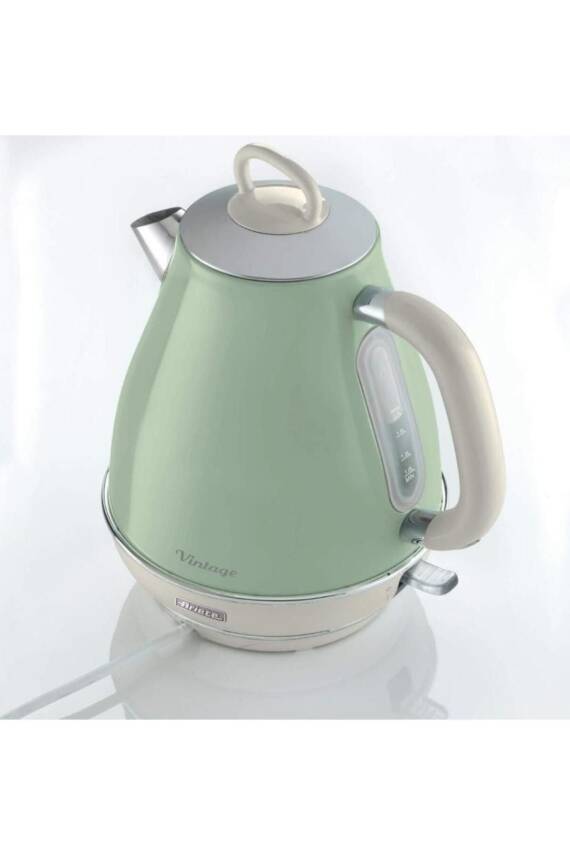 Vintage Yeşil 1.7 Litre Kettle Ve Iki Hazneli Ekmek Kızartma Makinesi - 3